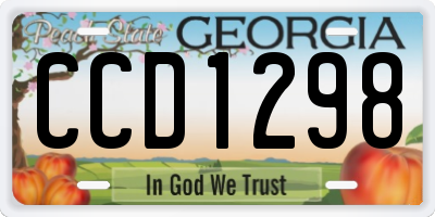 GA license plate CCD1298
