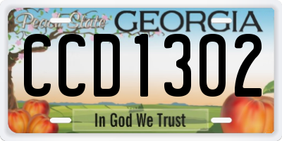 GA license plate CCD1302