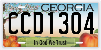 GA license plate CCD1304
