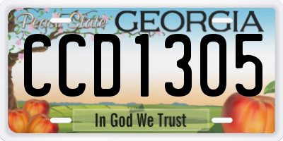 GA license plate CCD1305
