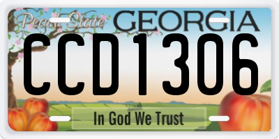 GA license plate CCD1306