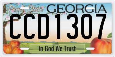 GA license plate CCD1307