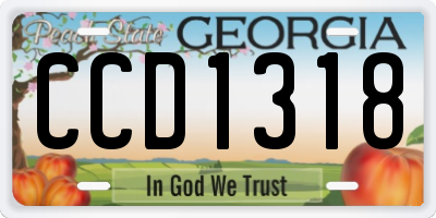 GA license plate CCD1318
