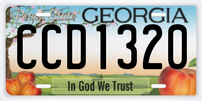 GA license plate CCD1320