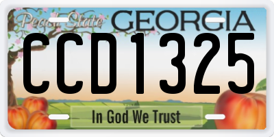GA license plate CCD1325