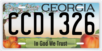 GA license plate CCD1326