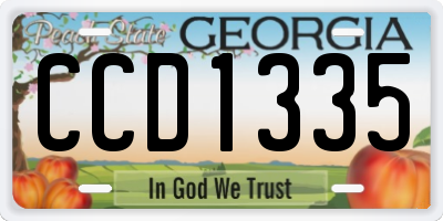 GA license plate CCD1335