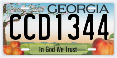 GA license plate CCD1344