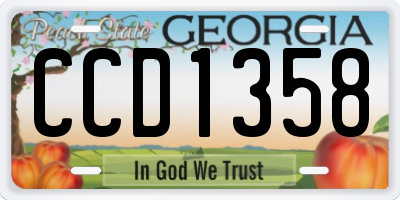 GA license plate CCD1358
