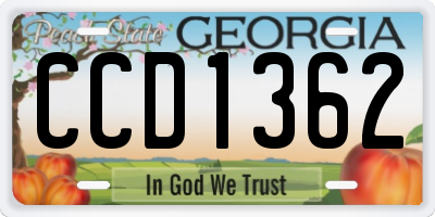 GA license plate CCD1362