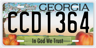 GA license plate CCD1364