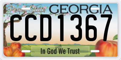 GA license plate CCD1367