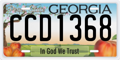 GA license plate CCD1368