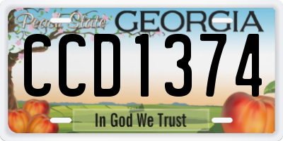 GA license plate CCD1374