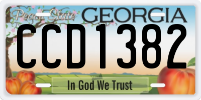 GA license plate CCD1382