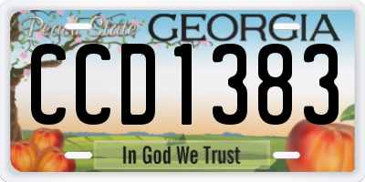 GA license plate CCD1383