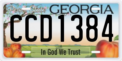 GA license plate CCD1384