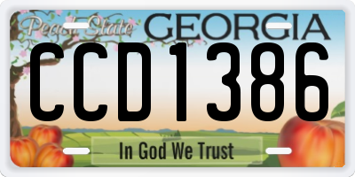 GA license plate CCD1386