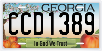 GA license plate CCD1389