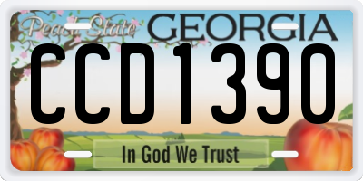 GA license plate CCD1390