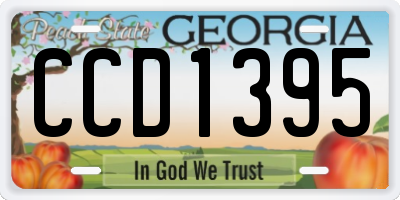 GA license plate CCD1395