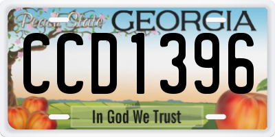 GA license plate CCD1396