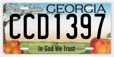GA license plate CCD1397
