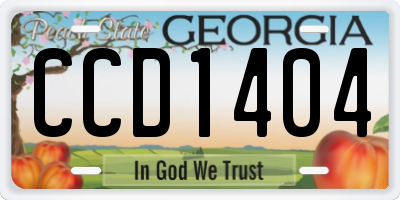 GA license plate CCD1404