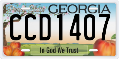 GA license plate CCD1407
