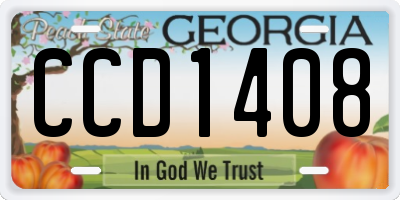 GA license plate CCD1408