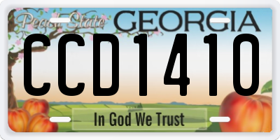 GA license plate CCD1410