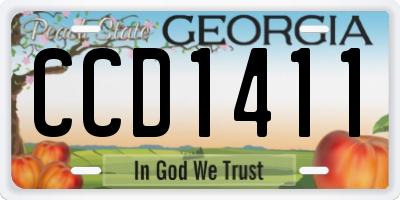 GA license plate CCD1411
