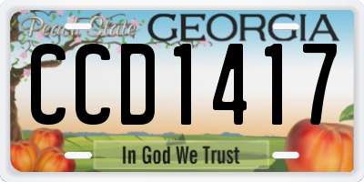 GA license plate CCD1417