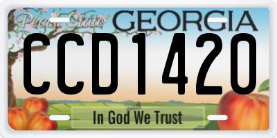 GA license plate CCD1420