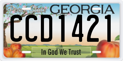 GA license plate CCD1421