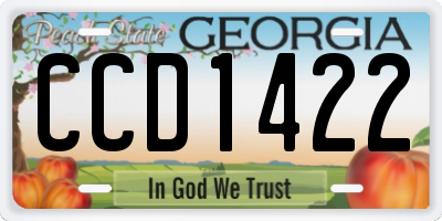 GA license plate CCD1422
