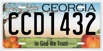 GA license plate CCD1432