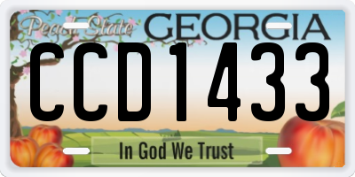 GA license plate CCD1433
