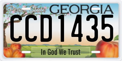 GA license plate CCD1435