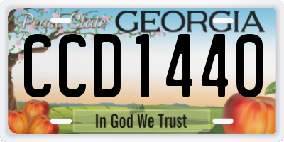 GA license plate CCD1440