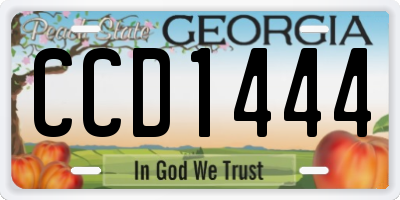 GA license plate CCD1444