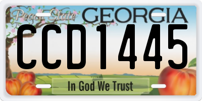 GA license plate CCD1445