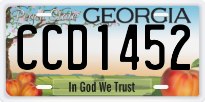 GA license plate CCD1452