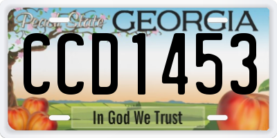 GA license plate CCD1453