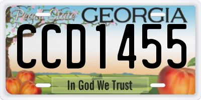 GA license plate CCD1455