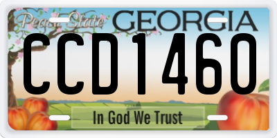 GA license plate CCD1460