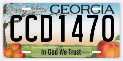 GA license plate CCD1470