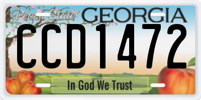 GA license plate CCD1472