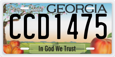 GA license plate CCD1475
