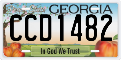 GA license plate CCD1482